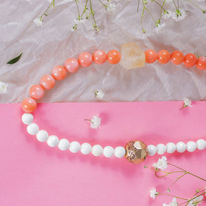 MON REVE WHITE & CORAL EVENING NECKLACE | WOMENS